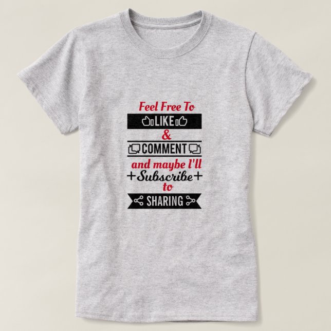 Camiseta Como e Compartilhar T-Shirt (Frente do Design)