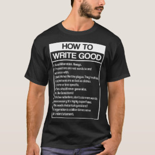 Camiseta Como Escrever Boas Literatura de Trocadilhos de Gr