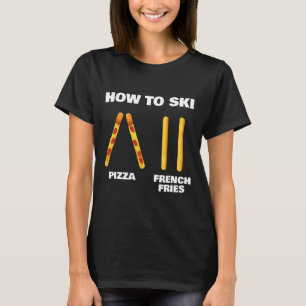 Camiseta Como Esquiar Instrutor de Esqui Engraçado Pizza Ba