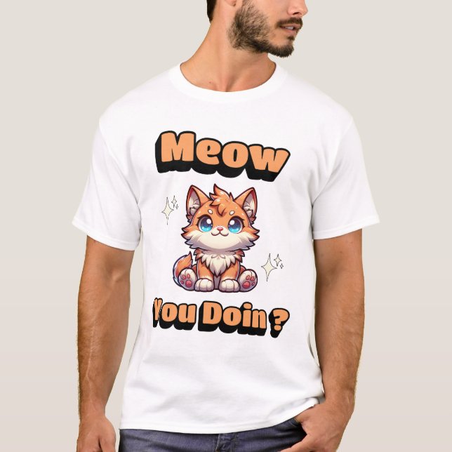 Camiseta Como Está? Truque de Gato Engraçado e Bonito para  (Frente)