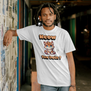 Camiseta Como Está? Truque de Gato Engraçado e Bonito para
