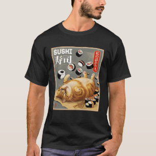 Camiseta Como eu faço o café Sushi Poster Harajuku Kawaii J