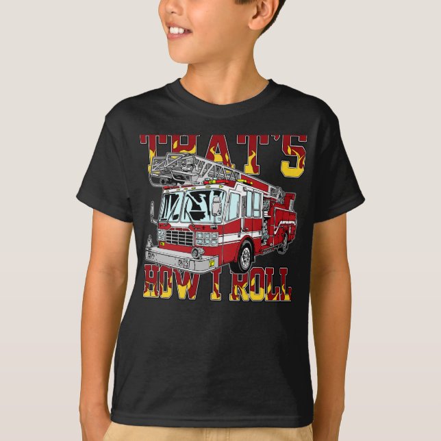 Camiseta Como eu rolo o carro de bombeiros (Frente)