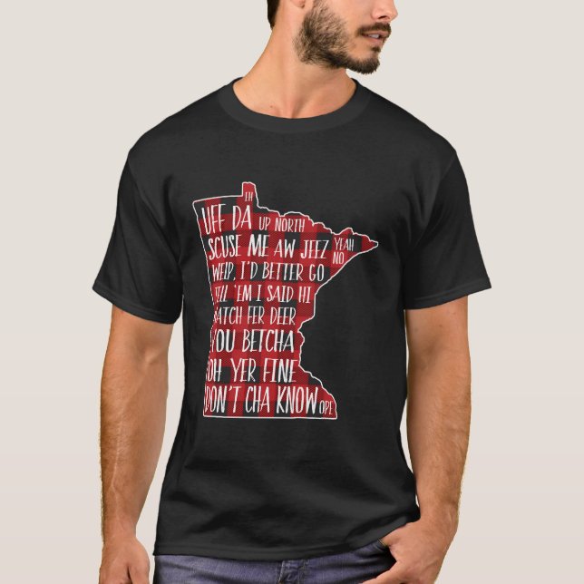 Camiseta Como Falar Minesotan - Ditos De Xadrez De Buffalo  (Frente)