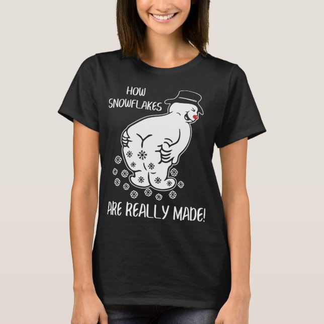 Camiseta Como Floco de Neve É Realmente Engraçado No Natal (Frente)