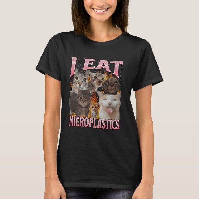 Camiseta Como Gráfico de Bootleg de Meme de Gato Engraçado  (Frente)