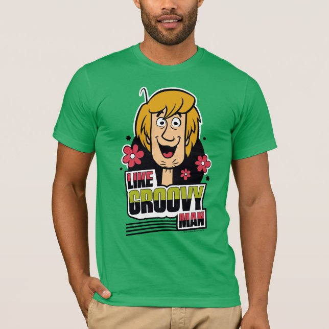 Camiseta "Como gráfico desgrenhado do homem Groovy" (Frente)