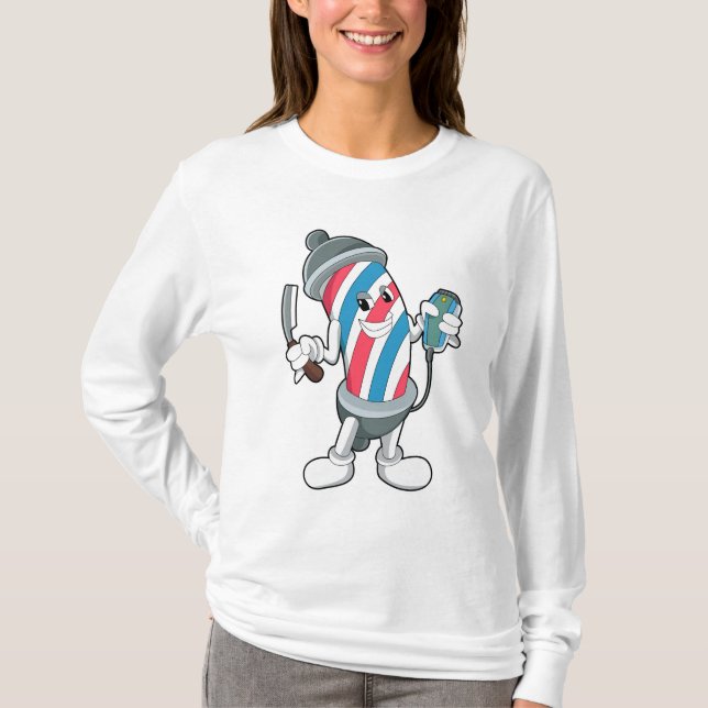 Camiseta Como Hairdresser com Razor (Frente)