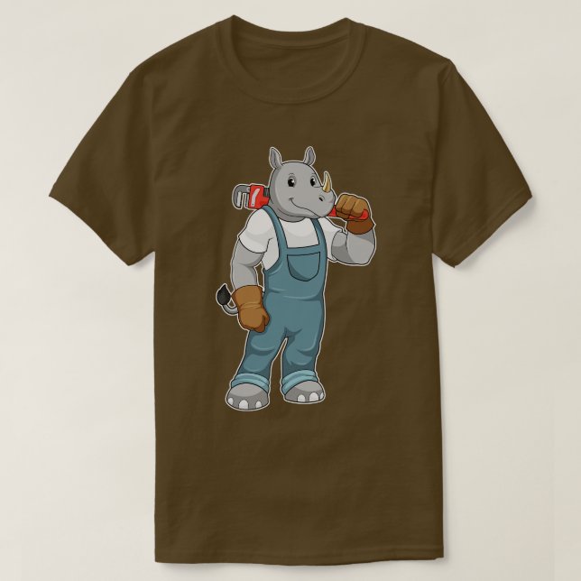 Camiseta como Handyman com alicates de bomba de água (Frente do Design)