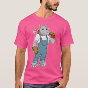 Camiseta como Handyman com alicates de bomba de água