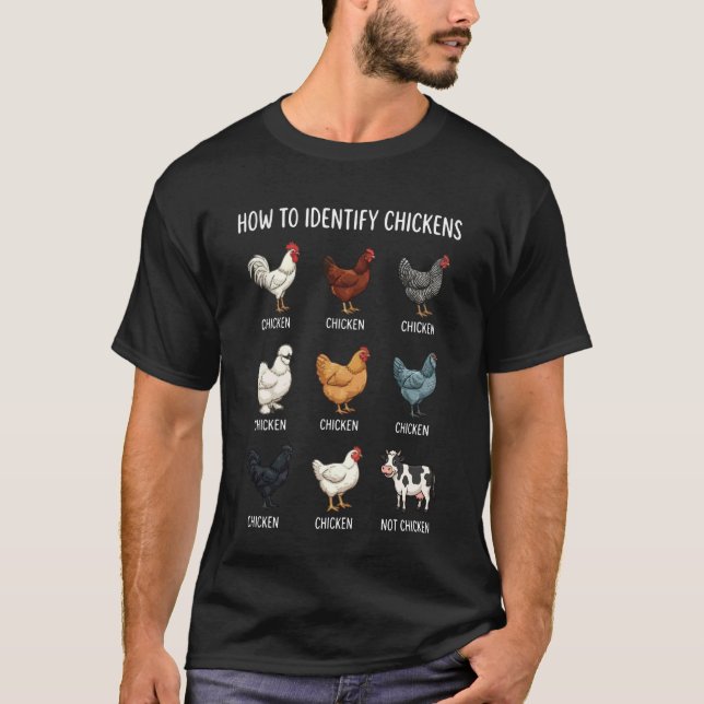 Camiseta Como Identificar Galinhas (Frente)