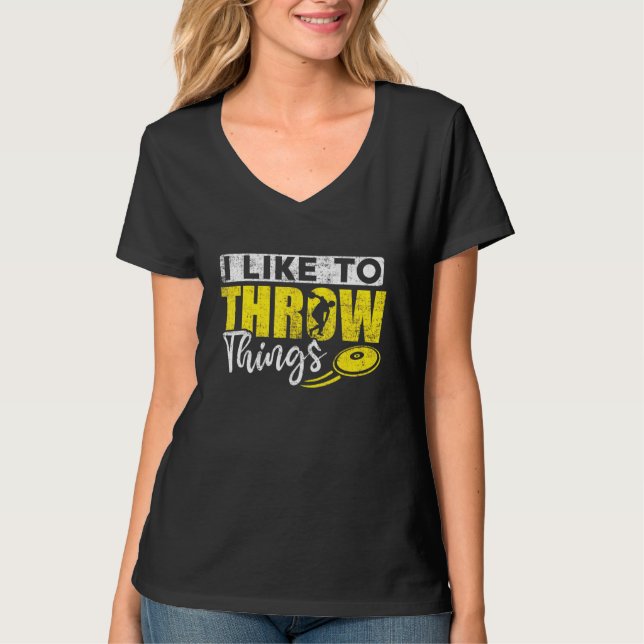 Camiseta Como Jogar Coisas Para Rastrear Atleta De Disco De (Frente)