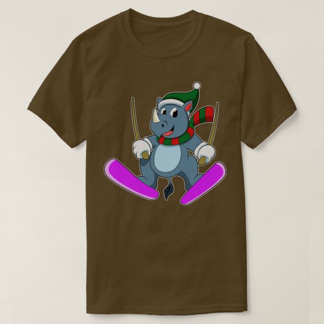 Camiseta como jumper Ski com Skis Scarf (Frente do Design)