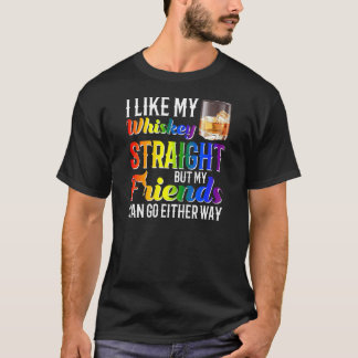 Camiseta Como Meu Hetero Whiskey Amigos Orgulho gay Lgbtq P