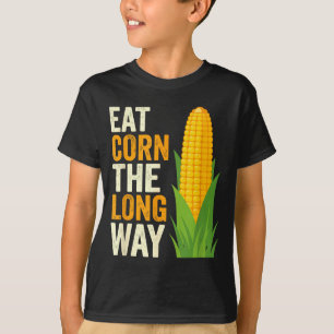 Camiseta Como Milho à Longa Maneira T, Amantes de Milho Eng