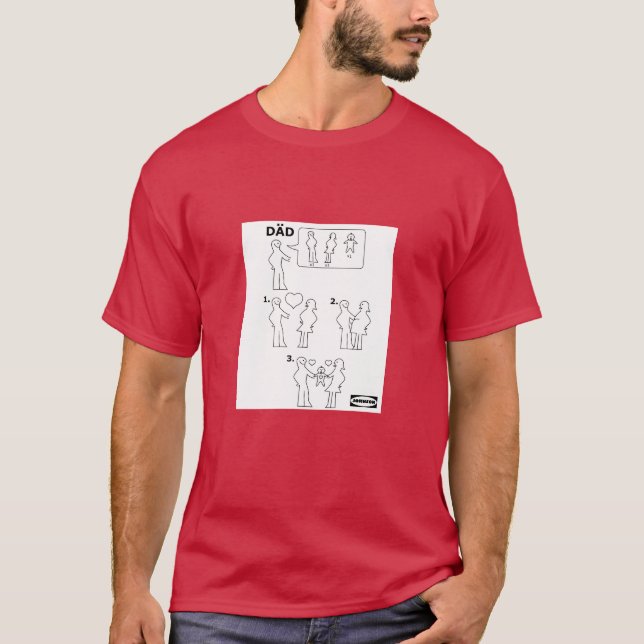 Camiseta Como montar uma instrução de Pai (Frente)