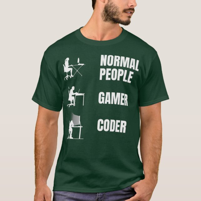 Camiseta Como O Programador Senta Um Engraçado Codificação  (Frente)