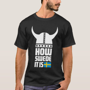 Camiseta Como o sueco ele é t-shirt escuro básico engraç