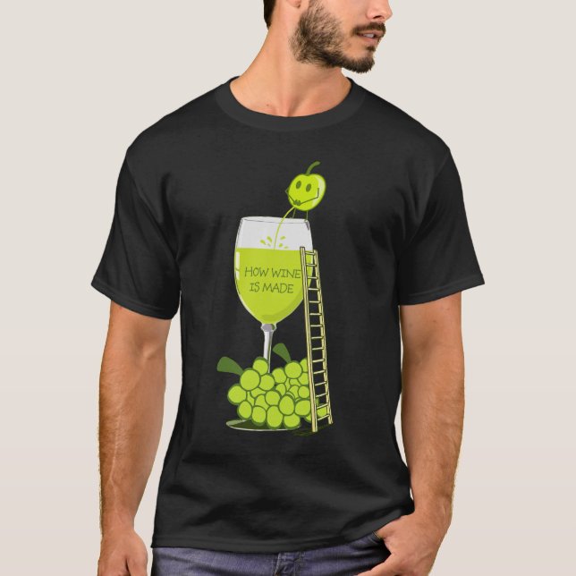 Camiseta Como o vinho é engraçado Escuro (Frente)