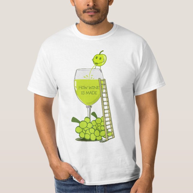 Camiseta Como o vinho é feito de forma engraçada (Frente)