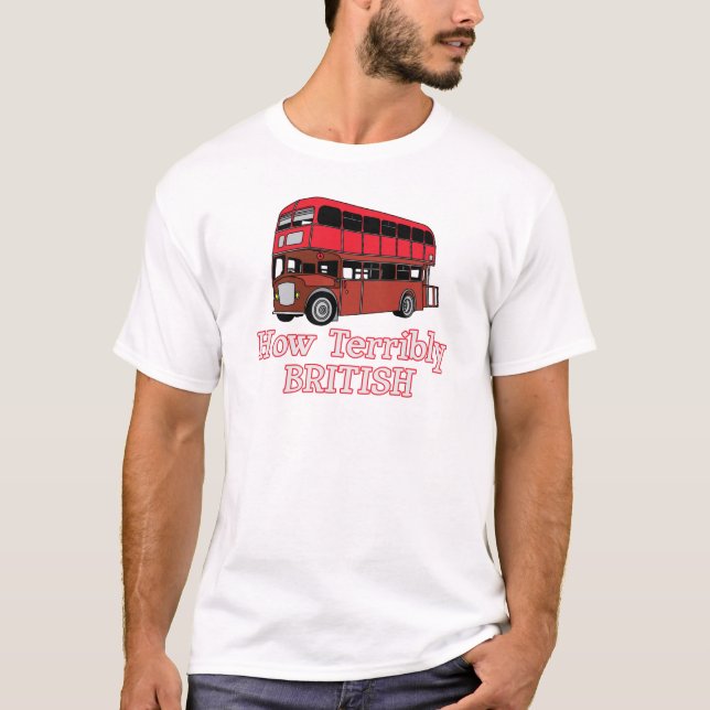 Camiseta Como ônibus terrìvel britânico (Frente)
