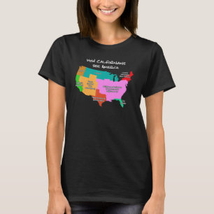 Camiseta Como os californianos veem o mapa americano