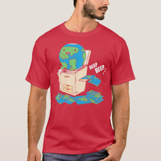 Camiseta Como os mapas são feitos de globo engraçado na máq