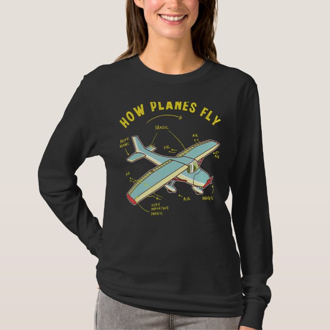 Camiseta Como os planos voam com ventilador de engenharia d (Frente)