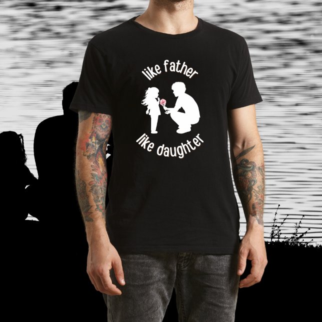 Camiseta Como Pai, Dia de os pais Da Filha Preto (Criador carregado)
