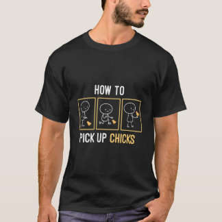 Camiseta Como pegar Pintinhos Data Piada Humor