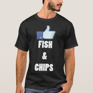 Camiseta Como Peixes Amp Chips V Pescoço
