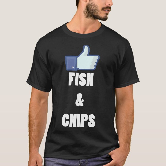 Camiseta Como Peixes Amp Chips V Pescoço (Frente)