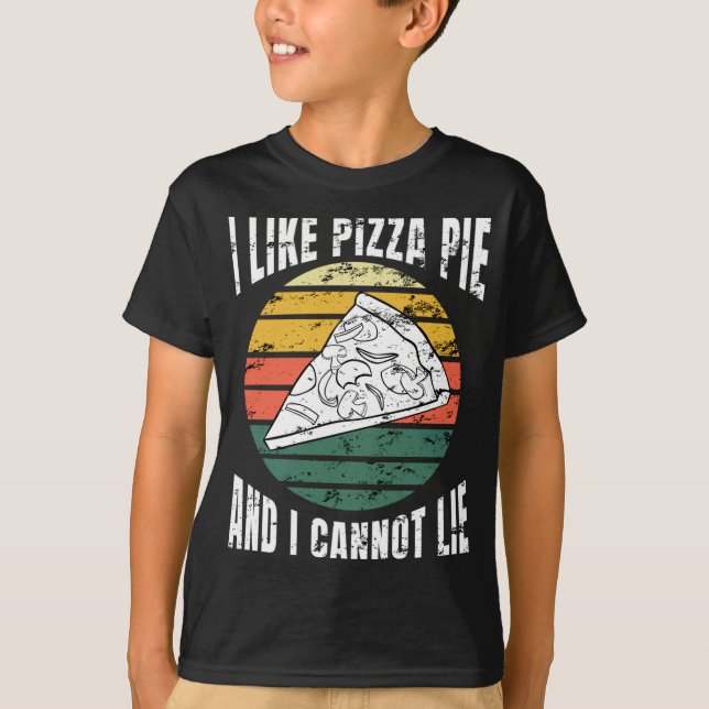 Camiseta Como Pizza Pie e eu não posso mentir Retro Sun Fun (Frente)