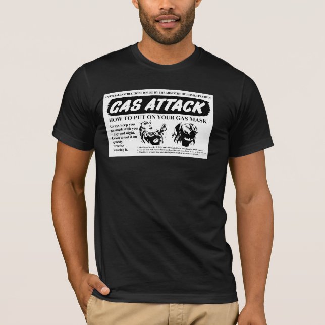 Camiseta Como pôr sobre seu t-shirt da máscara de gás (Frente)
