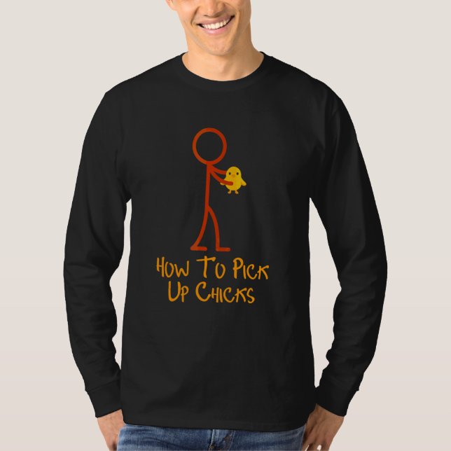 Camiseta Como recolher Pintinhos Designs de frango 3 (Frente)