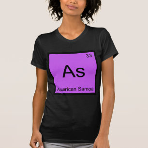 Camiseta Como - Samoa Americana Símbolo de Elemento de Quím