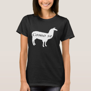 Camiseta Como Se Llama Língua Espanhola Llamas