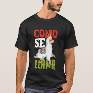 Camiseta Como Se Llama Piadas engraçadas de Lhama em espanh