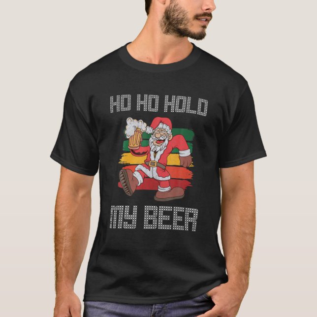 Camiseta Como Segura A Minha Bebendo De Natal De Cerveja (Frente)