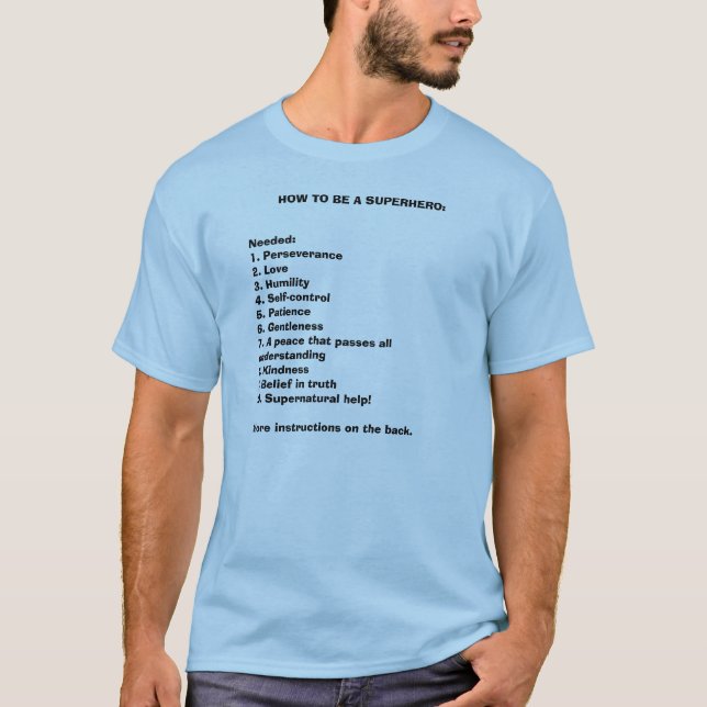 CAMISETA COMO SER UM SUPER-HERÓI: (Frente)