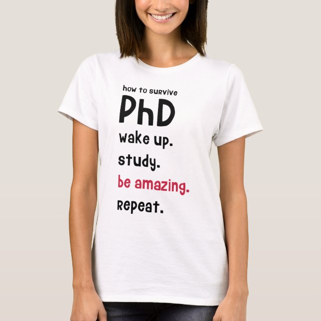 Camiseta Como sobreviver ao PhD (Frente)