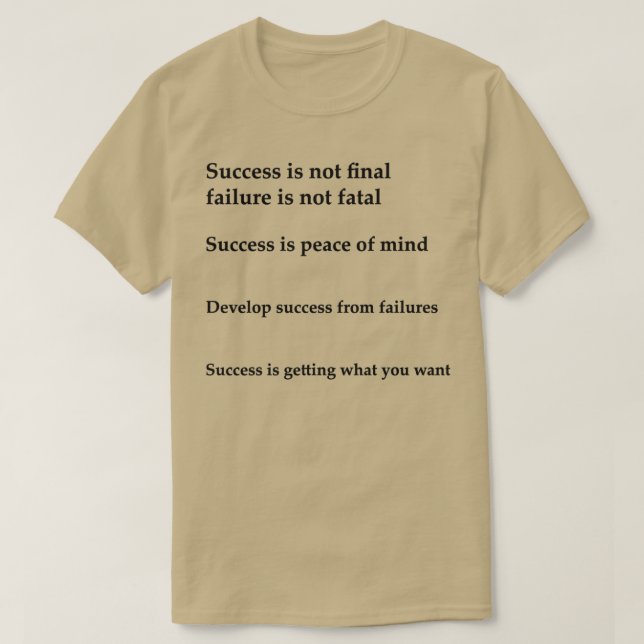 Camiseta Como ter sucesso na vida Citações motivacionais (Frente do Design)