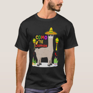 Camiseta Como Tte Lhamas Chapéu Mexicano Feliz Cinco De Ma