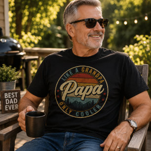 Camiseta Como um avô, papai só que mais legal Montanha retr