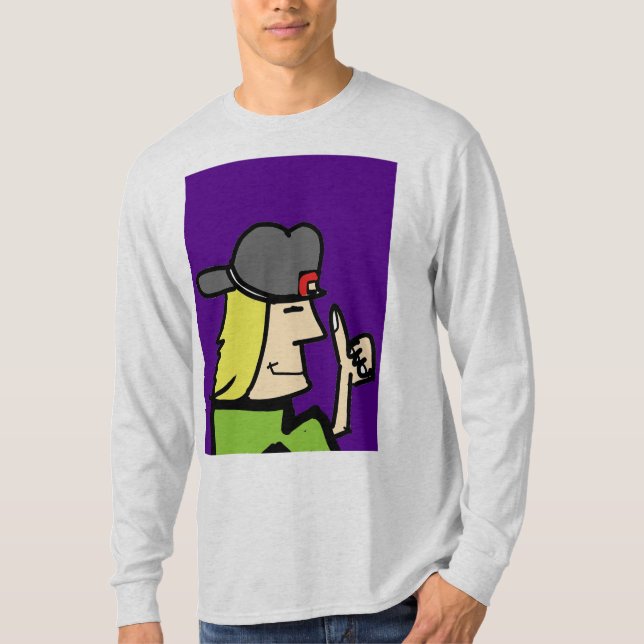 Camiseta como um casaco de desenho cara (Frente)
