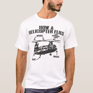 Camiseta Como Um Helicóptero Voa Magia Divertido Piloto Chi