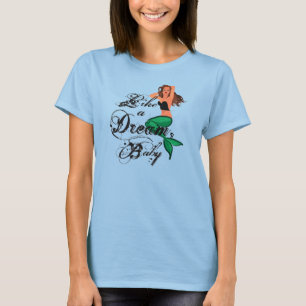 Camiseta "Como um sonho, T da sereia do bebê"