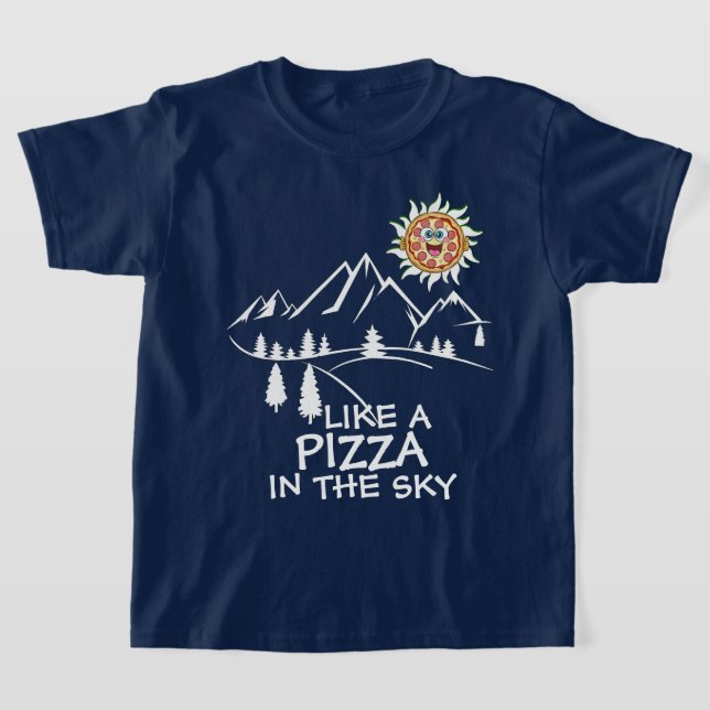 Camiseta como uma pizza no céu (Postura )