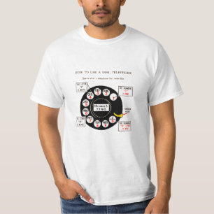Camiseta Como usar um telefone do seletor - estilo retro