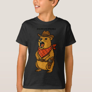 Camiseta Como vai Cowboy Rock Hyrax Awawa Western Engraçado